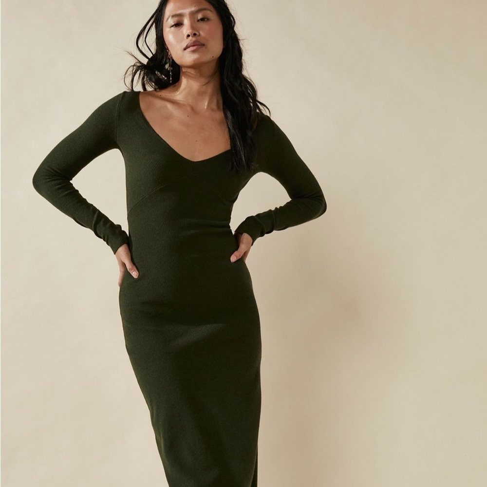 Free People Trixie Sweater Maxi Dress in Kelp